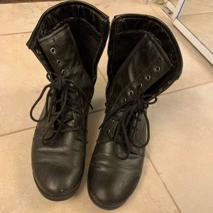 Black combat boots